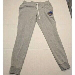 Golden State Warriors Women Pants Gray Sweat Lace‎ Up Tapered Logo Women's M
